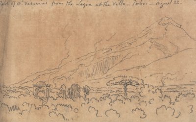 En del av Vesuvius från Loggian i Villa, Portici, 22 augusti av John Robert Cozens