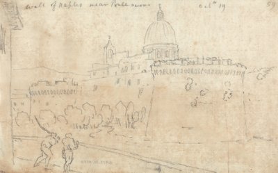 Neapels mur nära Ponte Nuovo av John Robert Cozens