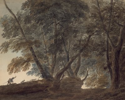Getherden: Utsikt över Galleria di Sopra ovanför Albanosjön av John Robert Cozens