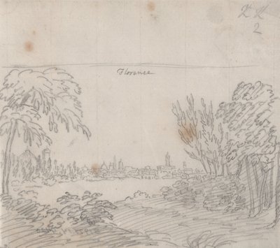 Utsikt över Florens från Arno-flodens södra strand av John Robert Cozens