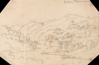 Utsikt över Arno mellan Florens och Arezzo av John Robert Cozens