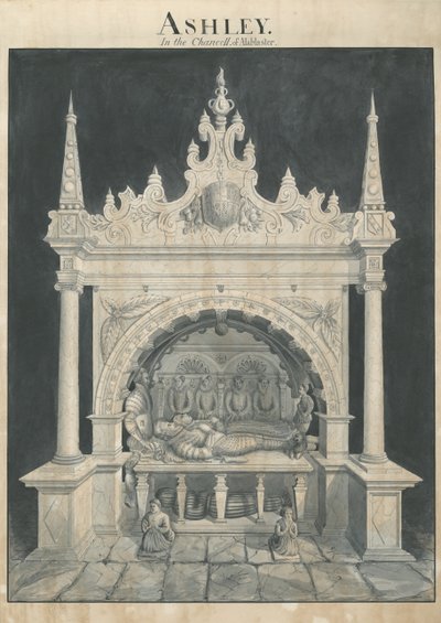 Ashley Church - Ashley Tomb: ritning med penna och tvätt, nd [?1800-talet] (teckning) av John Robert Fernyhough