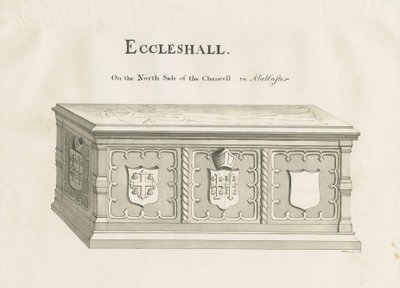 Eccleshall - Biskop Sampsons grav: ritning med penna och tvätt, nd [1800-talet] (teckning) av John Robert Fernyhough