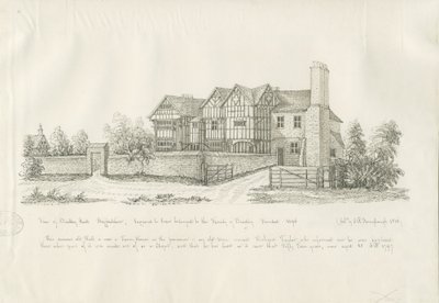Kingswinford - Bradley Hall: ritning med penna och bläck av John Robert Fernyhough