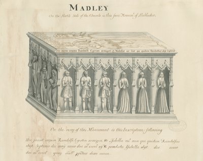 Madeley Church - Monument till Randolph Egerton: ritning med penna och bläck, nd [1800-talet] (ritning) av John Robert Fernyhough