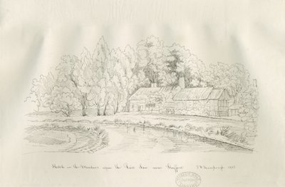 Stafford - River Sow: ritning med penna och bläck av John Robert Fernyhough