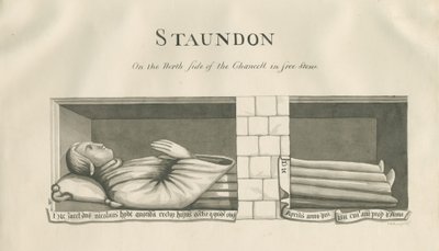 Standon Church - Wall Tomb to Nicholas Hyde: sepiateckning, nd [1800-talet] av John Robert Fernyhough