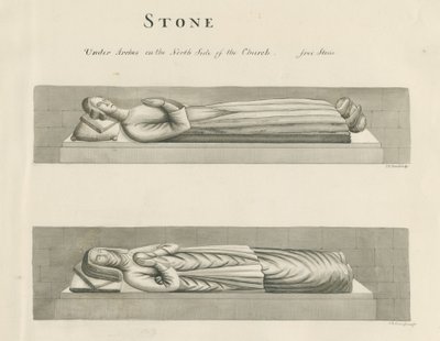 Stenkyrkan - Gravar: sepiateckning, nd [1800-talet] (teckning) av John Robert Fernyhough