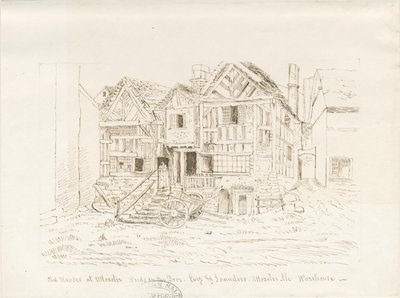 Uttoxeter Town - Ale Warehouse: ritning med penna och bläck, och [?mitten av 1800-talet] av John Robert Fernyhough