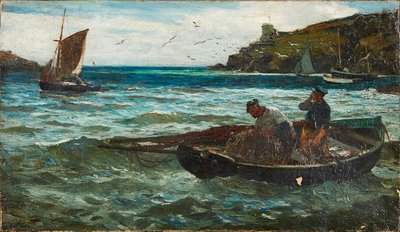 Fisherfolk (olja på duk) av John Robertson Reid