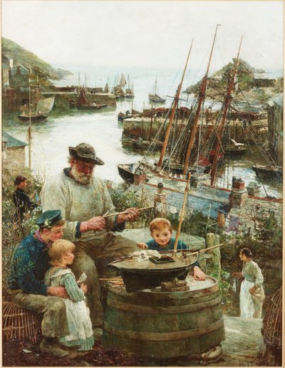 Skeppsmodelltillverkare med hamn, 1908 av John Robertson Reid