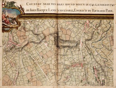 Karta över Highgate, Kentish Town, Holloway, Tottenham och Newington av John Rocque