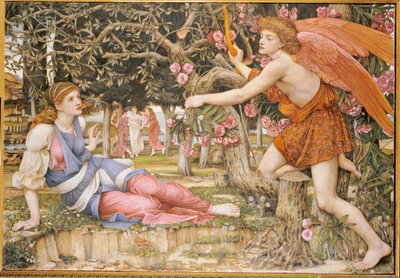 Kärleken och jungfrun, 1877 av John Roddam Spencer Stanhope