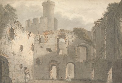 Conway Castle, en utsikt över interiören av John Roe of Warwick
