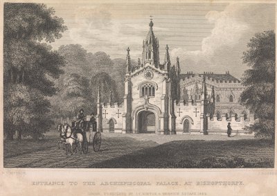 Ingång till Archiebiscopal Palace, vid Bishopthorpe (utgiven av I. T. Hinton); sida 34 (volym ett) av John Rogers