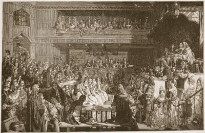 The Acquittal of the Seven Bishops, 1688, illustration från 
