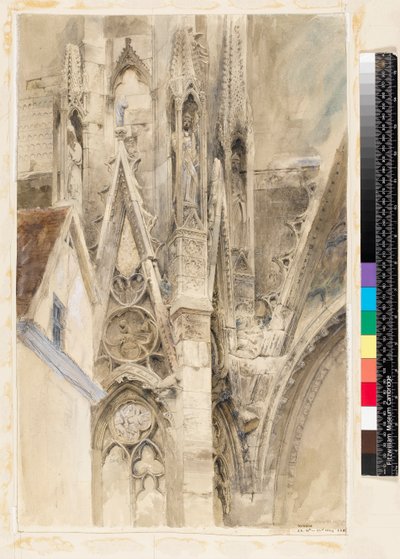 Ingången till södra tvärskeppet i Rouen-katedralen, 1854 av John Ruskin