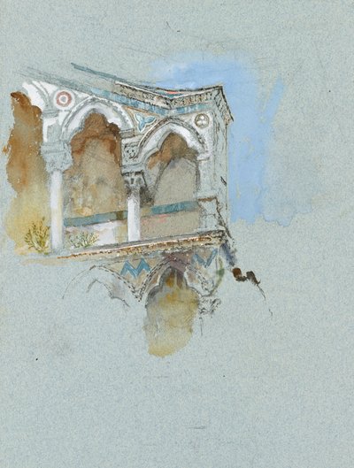 Studie av pisansk gotik (en del av fasaden på San Michele i Borgo, Pisa) av John Ruskin