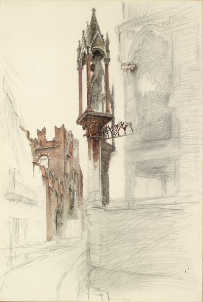 Studie av en nisch kring Cansignorio della Scalas grav i Verona, 1869 av John Ruskin
