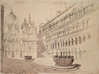 Hertigpalatsets domstol, Venedig, maj 1841 av John Ruskin