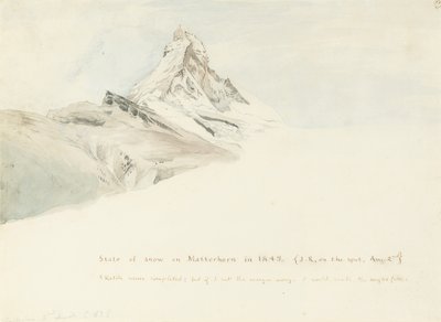 Matterhorn, Schweiz, från nordost, 1849 av John Ruskin