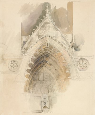 Northern Arch of the West Entrance of Amiens Cathedral, 17-18 maj eller 23 september 1856 av John Ruskin