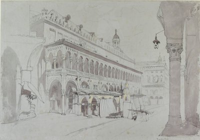 Palazzo della Ragione och Piazza delle Erbe, Padua, maj 1841 av John Ruskin