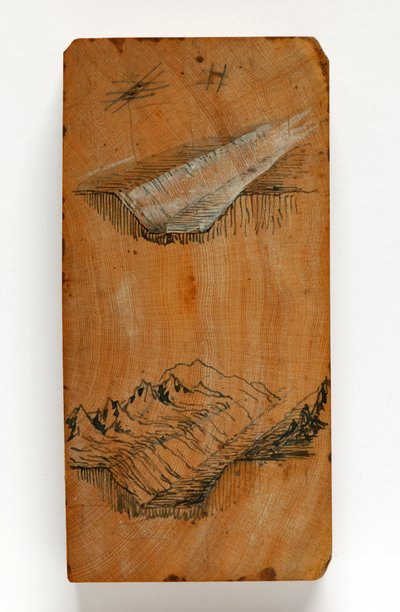 Trench of the Valley of Chamonix and the Peaks above the Trench, c.1856 (penna & bläck och akvarell på trä) av John Ruskin