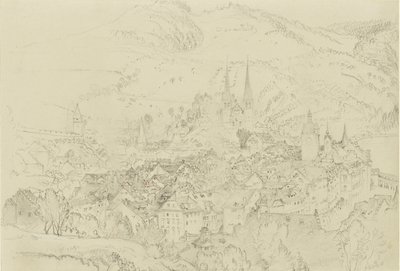 Utsikt över Luzern från ovan, oktober - december 1861. av John Ruskin