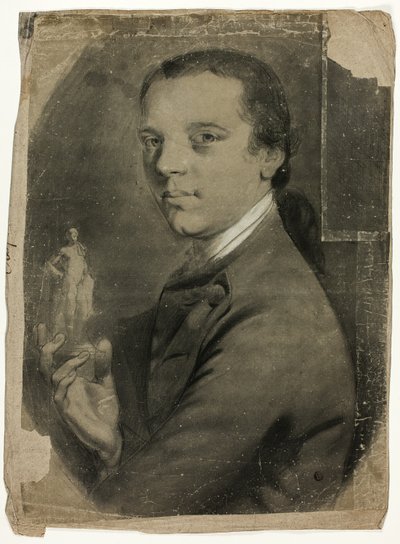 Ung Man Håller Statyett av John Russell