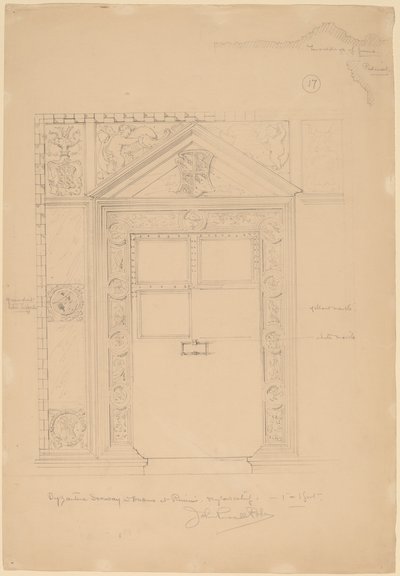 Bysantinsk dörröppning med Duomo, Rimini av John Russell Pope
