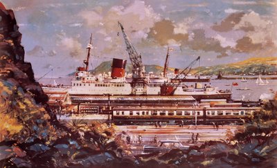 Hamnscen från Fishguard av John S. Smith