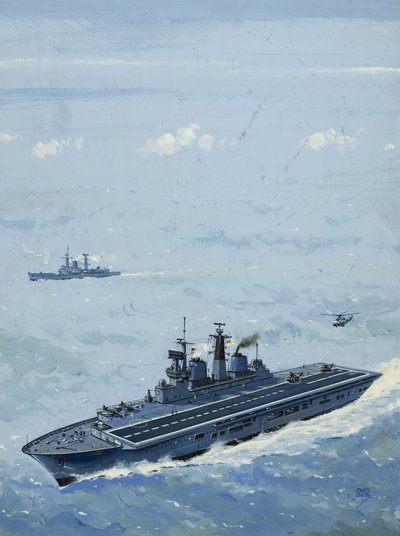 HMS Invincible (gouache på papper) av John S. Smith