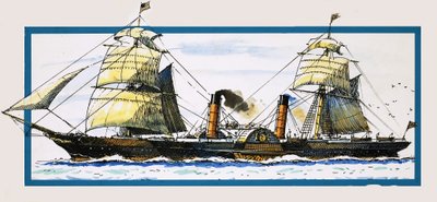 Det brittiska hjulångarfartyget Persia av John S. Smith