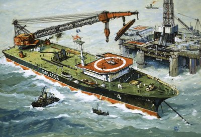Galatea, utrustad med en kran för tunga lyft av John S. Smith