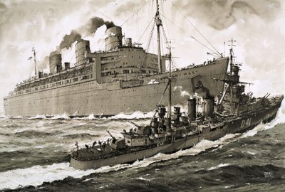 Queen Mary slår till mot kryssaren Curacoa av John S. Smith