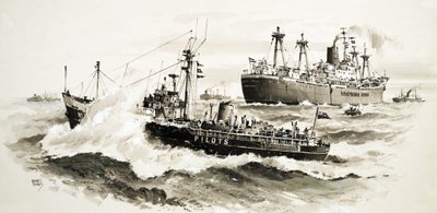 Oidentifierat fartyg och lotsbåt av John S. Smith