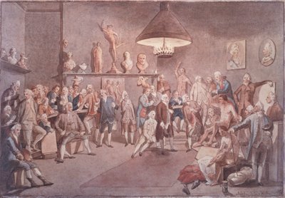 Akademikerna vid Royal Academy i London, kopia efter en målning av Johann Zoffany (1733-1810) av John Sanders
