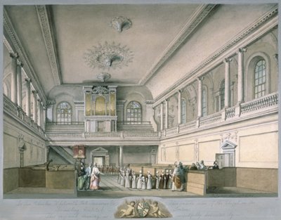Foundling Hospital Chapel ser västerut, 1773 av John Sanders