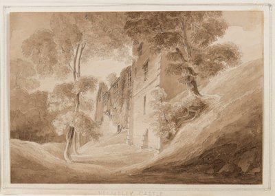 Helmsley Castle, Yorkshire, 25-27 oktober 1824 (penna, pensel och sepia bläck på papper) av John Scarlett Davis
