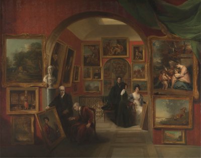 Interiören av British Institution Gallery av John Scarlett Davis