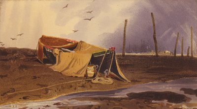 Båt på stranden (färglitografi) av John Sell Cotman