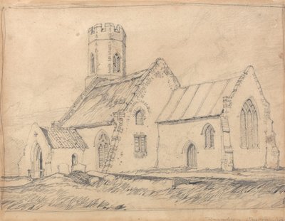 Brampton Church, Norfolk, från sydost av John Sell Cotman