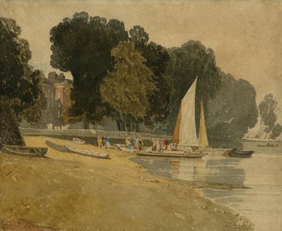 Cheyne Walk, London, ca 1809-10 (wc på papper) av John Sell Cotman