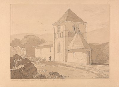 Kyrkan Yainville, nära Saint Georges de Boscherville, Normandie av John Sell Cotman