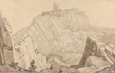 Domfront, med utsikt mot sydost av John Sell Cotman