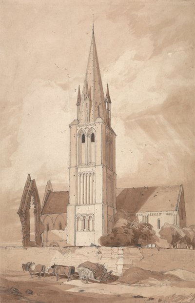 Douvres kyrka, Normandie av John Sell Cotman
