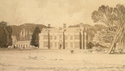 Felbrigg Hall, Norfolk, 1818 (penna och grå tvätt på papper) av John Sell Cotman