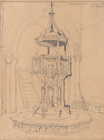 Dopfunten i Binham Church, Norfolk av John Sell Cotman