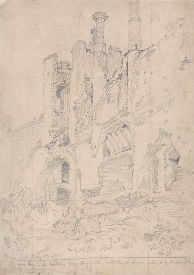 Framlingham Castle, Suffolk: En del av ruinerad interiör av John Sell Cotman